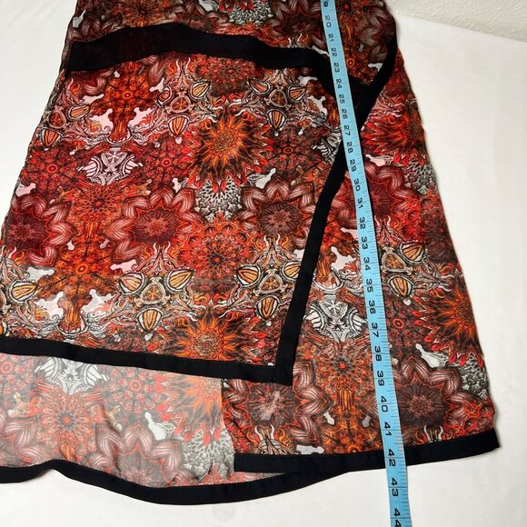 Helmut Lang Runway Mandala Dress Y2K Sheer Asymmetrical Sleeveless Red Size 2 - Picture 13 of 16